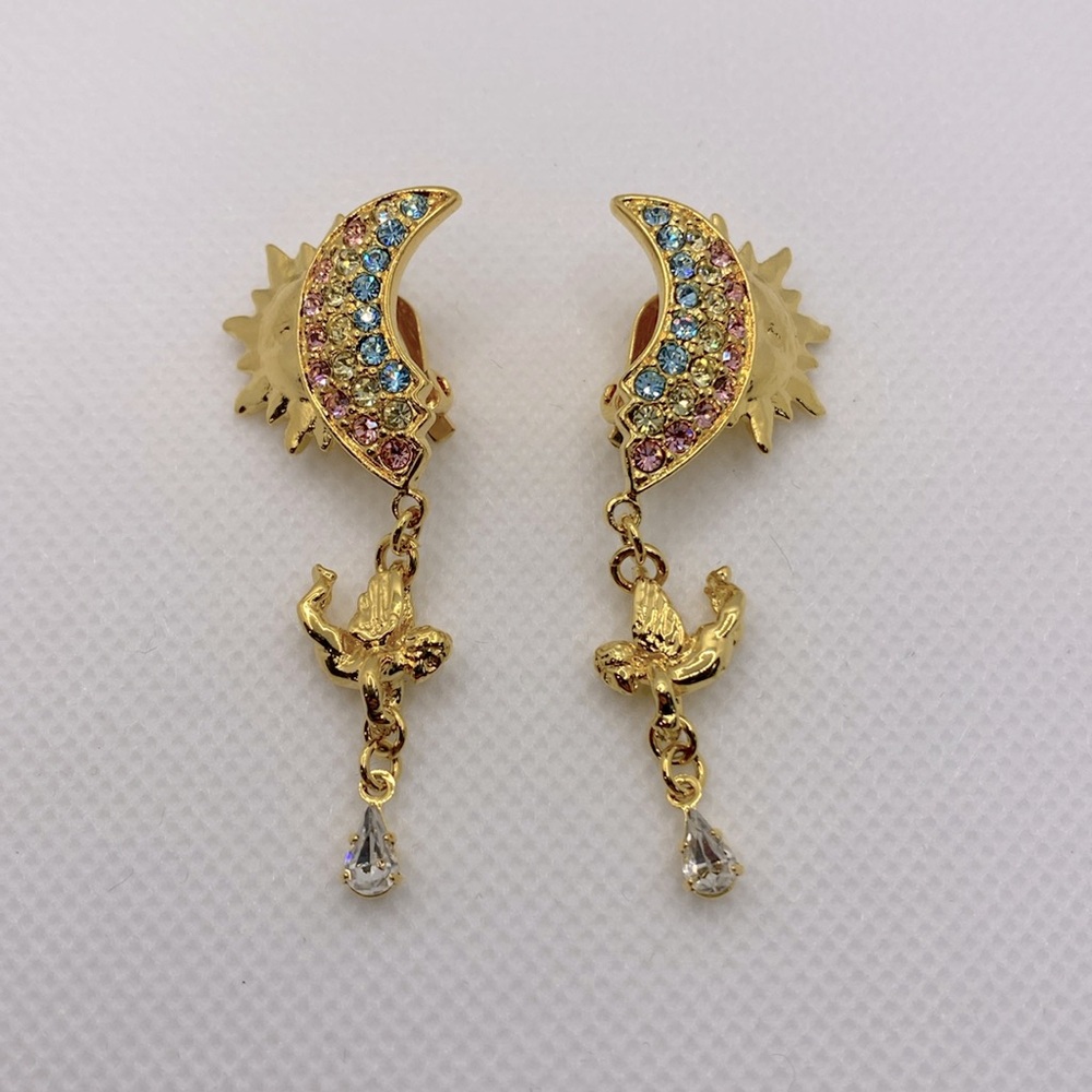 Kirks Folly Sunshine and Rainbow clip earrings